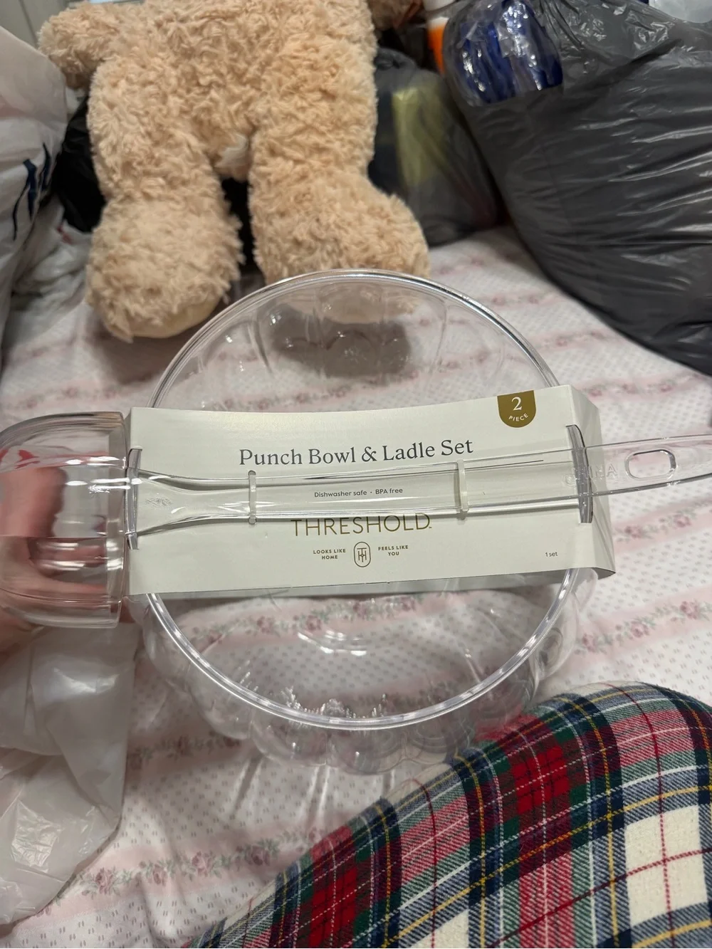 Clear Plastic Pumpkin Punch Bowl with Ladle